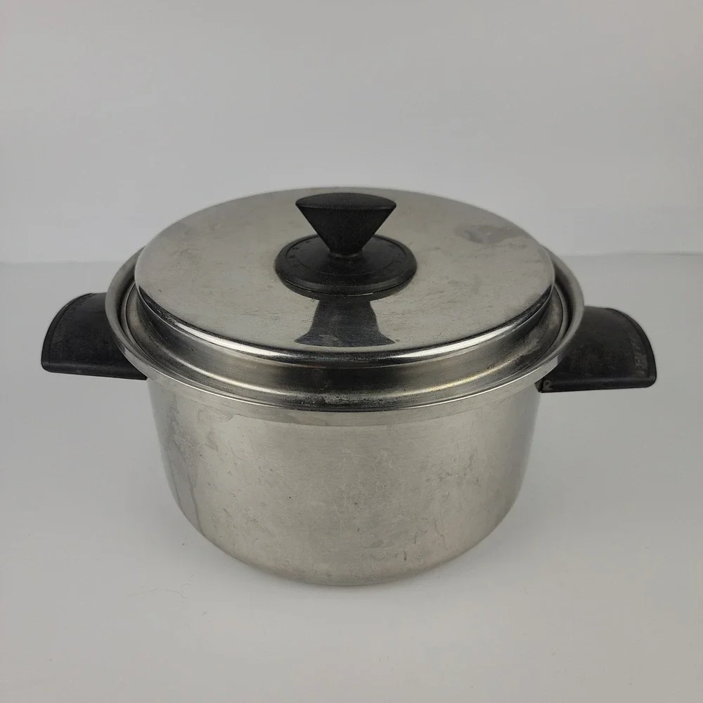 Vintage Prudential Ware 18-8 Tri-Clad Stainless Steel Stock Pot w/Lid USA